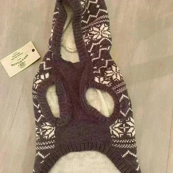 Dog Sweater NWT Chenille Hoodie Fair Isle Sweater size Large - Picture 9 of 9